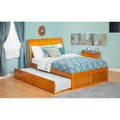 Twin Bed with Flat Panel Footboard and Trundle D65373