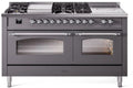 60 Dual Fuel Natural Gas Range Matte Graphite Chrome Trim T404588