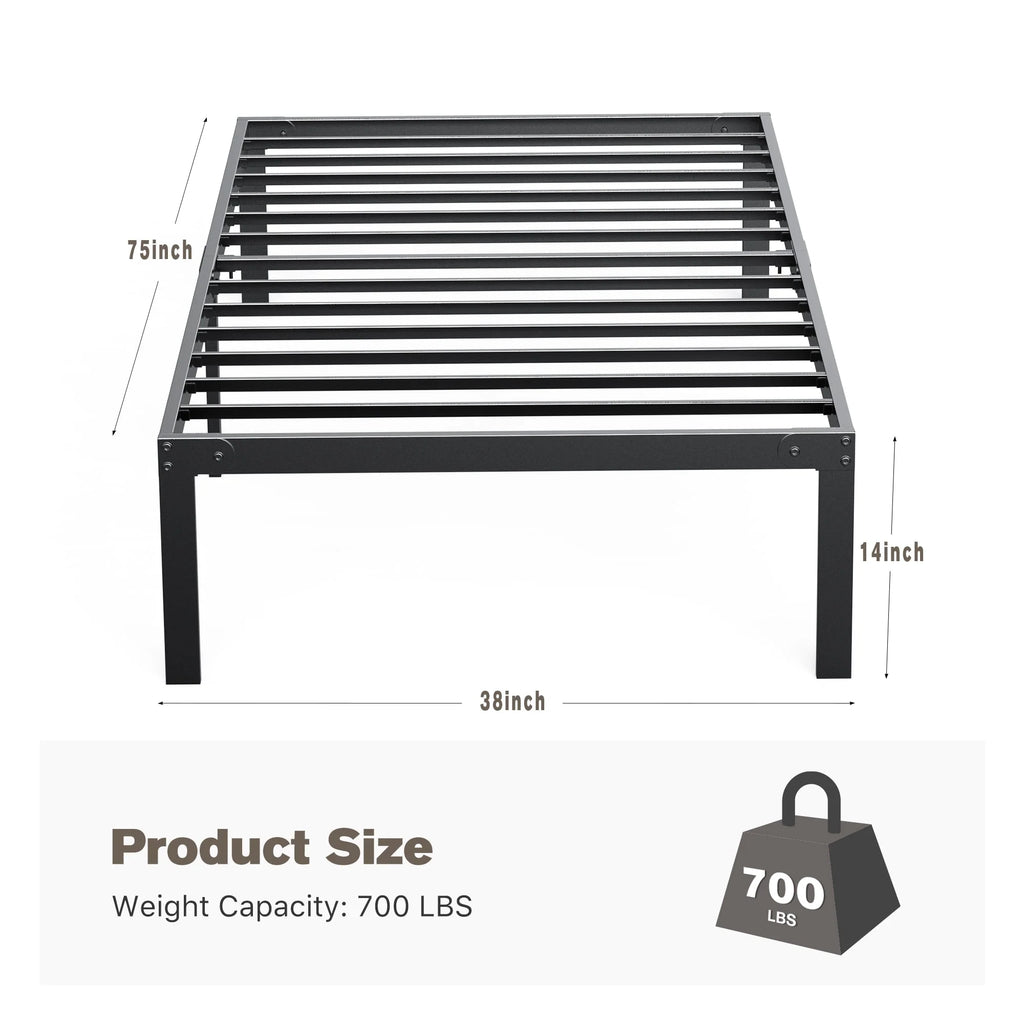 Full Size Heavy Duty Platform Bed Frame with Underbed Storage K5973