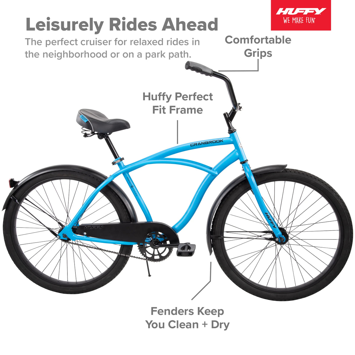 26 Inch Matte Blue Cruiser Bike M191