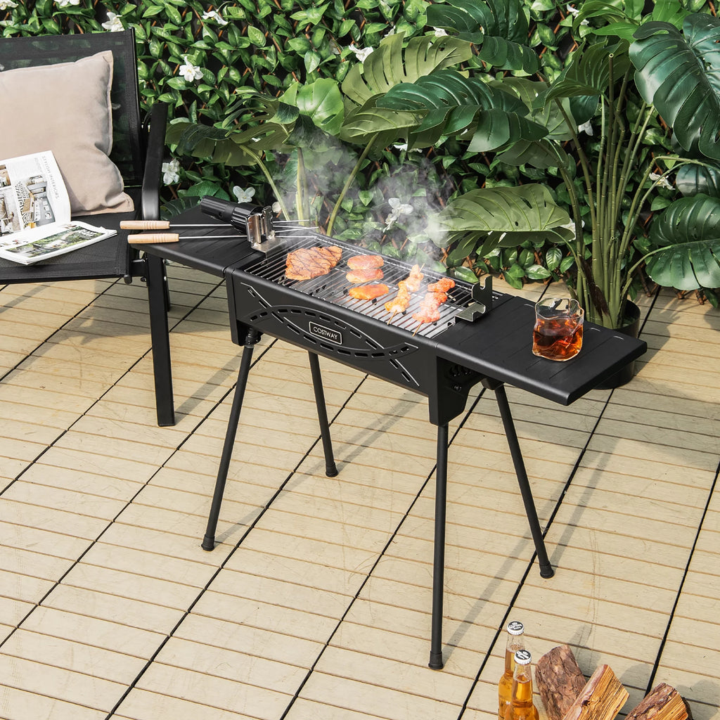 Portable Charcoal Grill with Removable Legs & Side Trays F637336