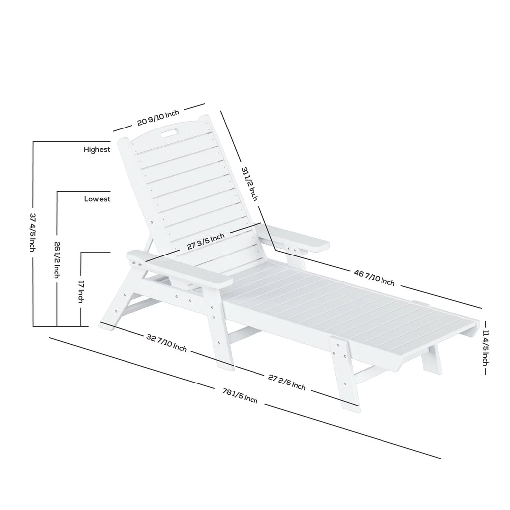 White Outdoor Lounge Chairs Set of 2 T5878