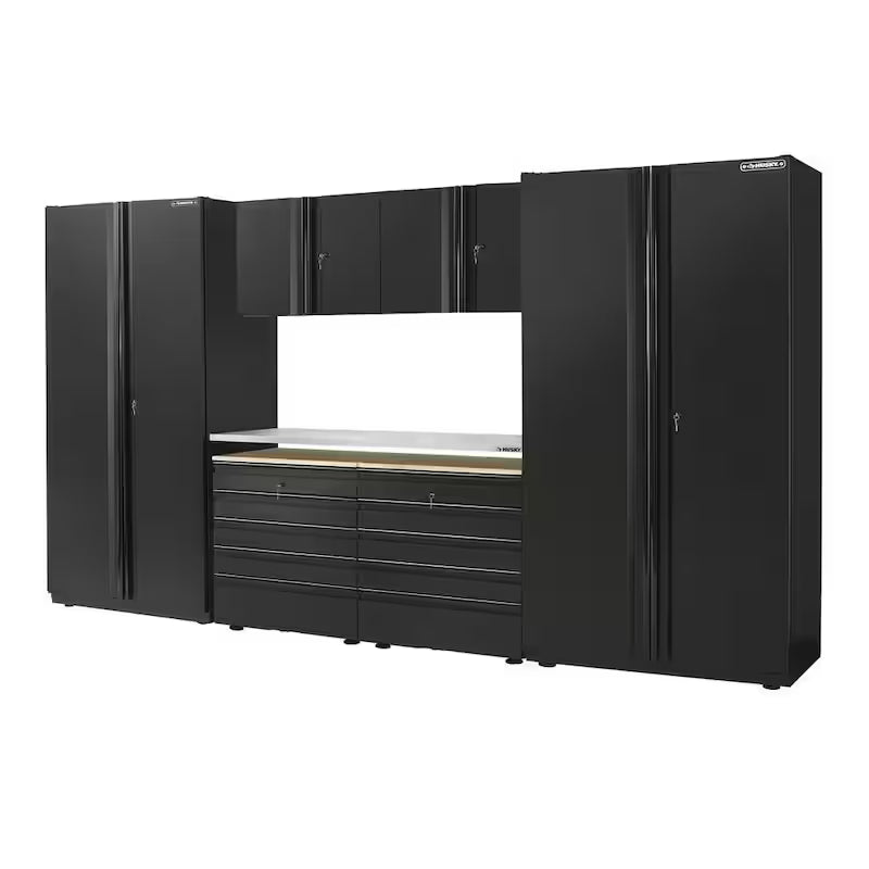 7-Piece Heavy Duty Welded Steel Garage Storage System in Black E975