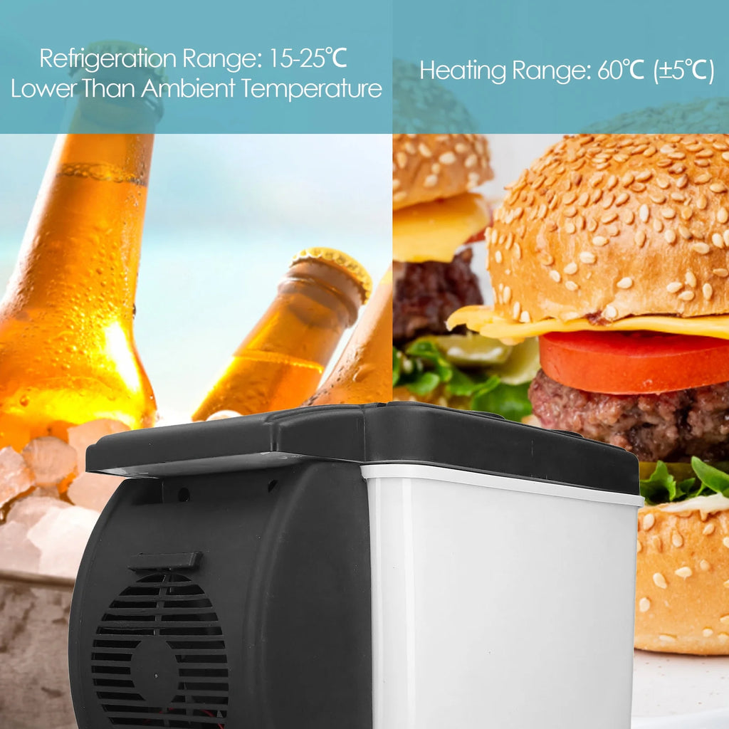 6L Portable Mini Fridge Black White G381