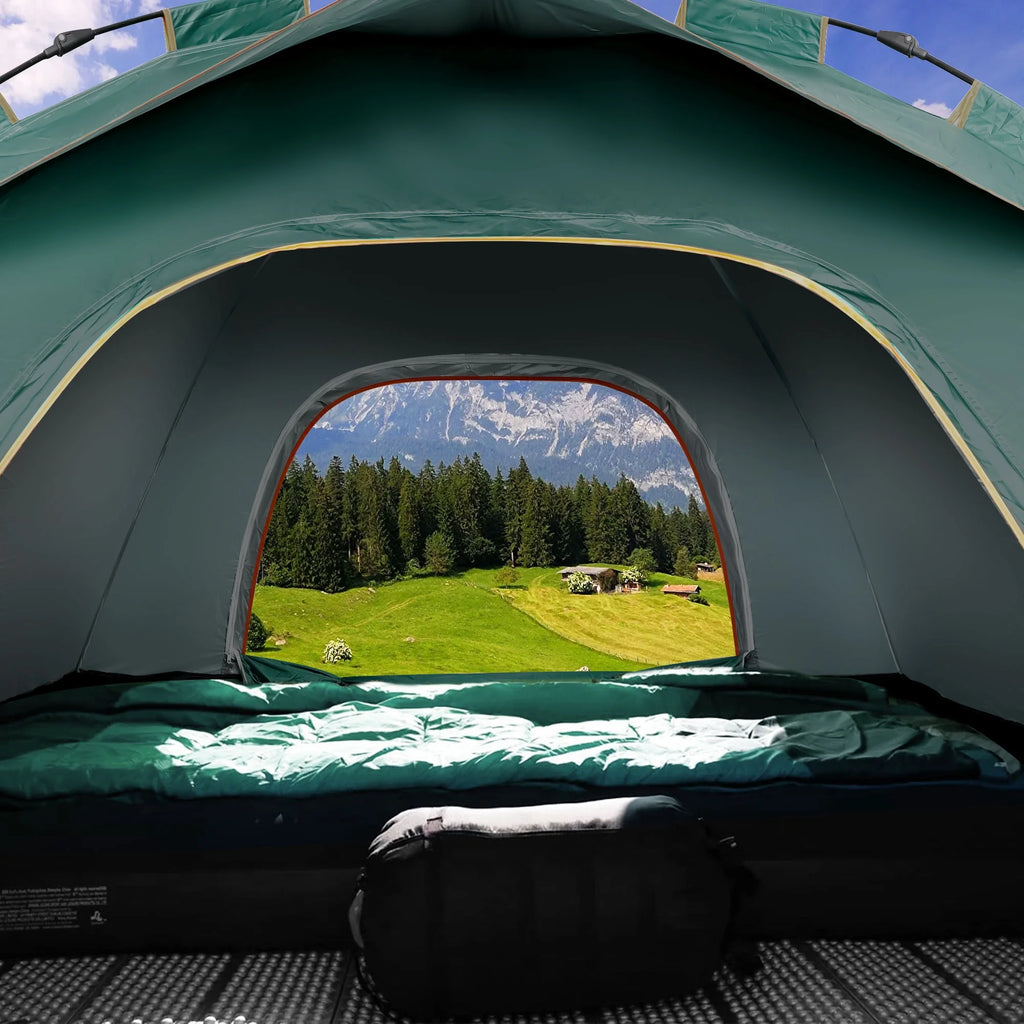 4 Person Pop up Camping Tent, Green D596049