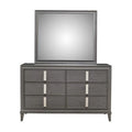 Dark Grey Solid Wood Six Drawer Double Dresser B30979