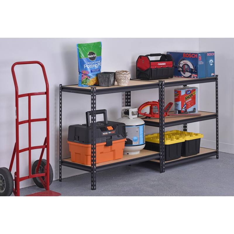 5-Tier Heavy Duty Steel Shelving Unit in Black Z30556