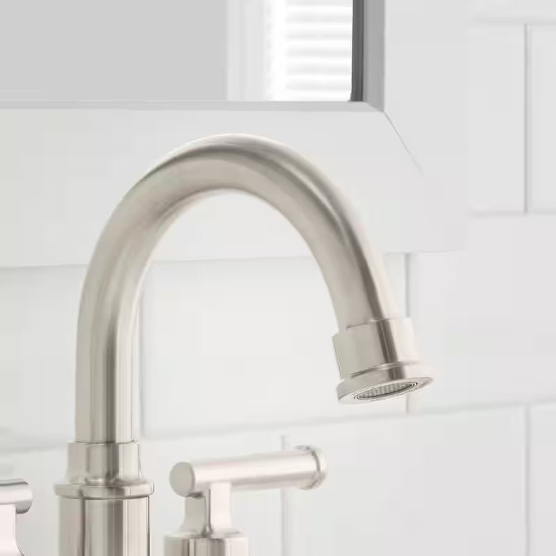 4 in. Centerset Double Handle High-Arc Bathroom Faucet Brushed Nickel A11821