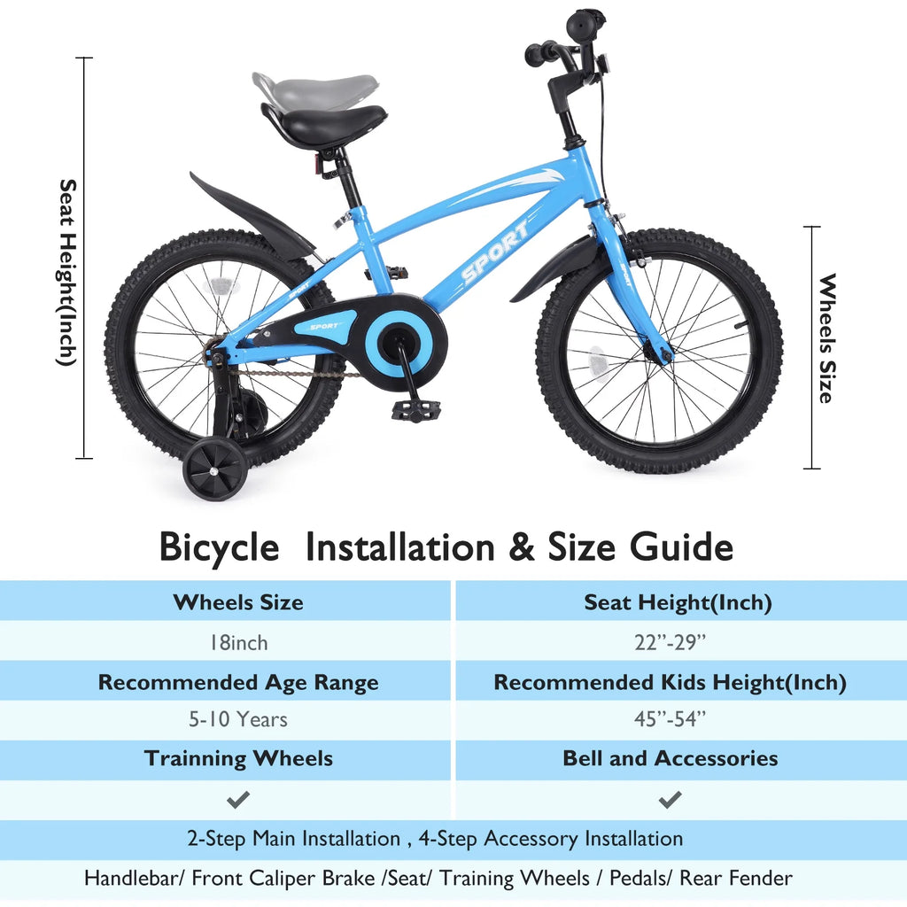 Blue Kids Bike with Removable Training Wheels F510214
