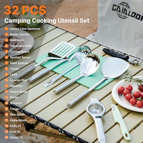 Camping Cooking Utensil Set with Organizer Case V7689