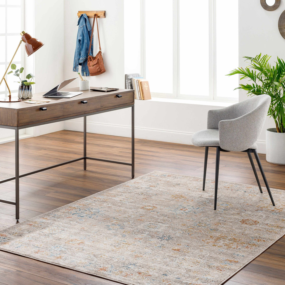 Brown Gray Beige Area Rug K191741