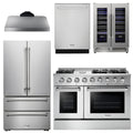 48 In. Natural Gas Range, Range Hood, Refrigerator, Dishwasher, Wine Cooler Y115