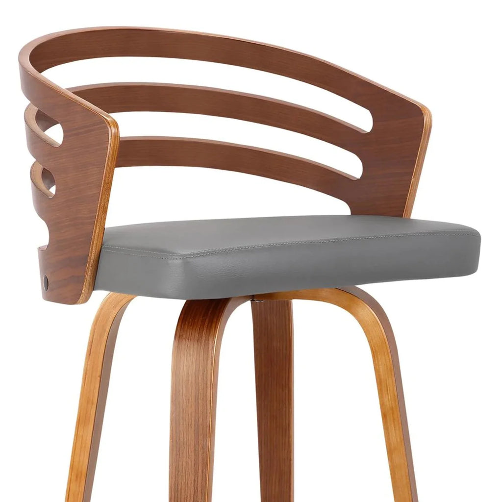 26" Faux Leather Wood Swivel Counter Stool M824