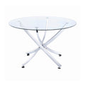 Round Dining Table Chrome and Clear O863323