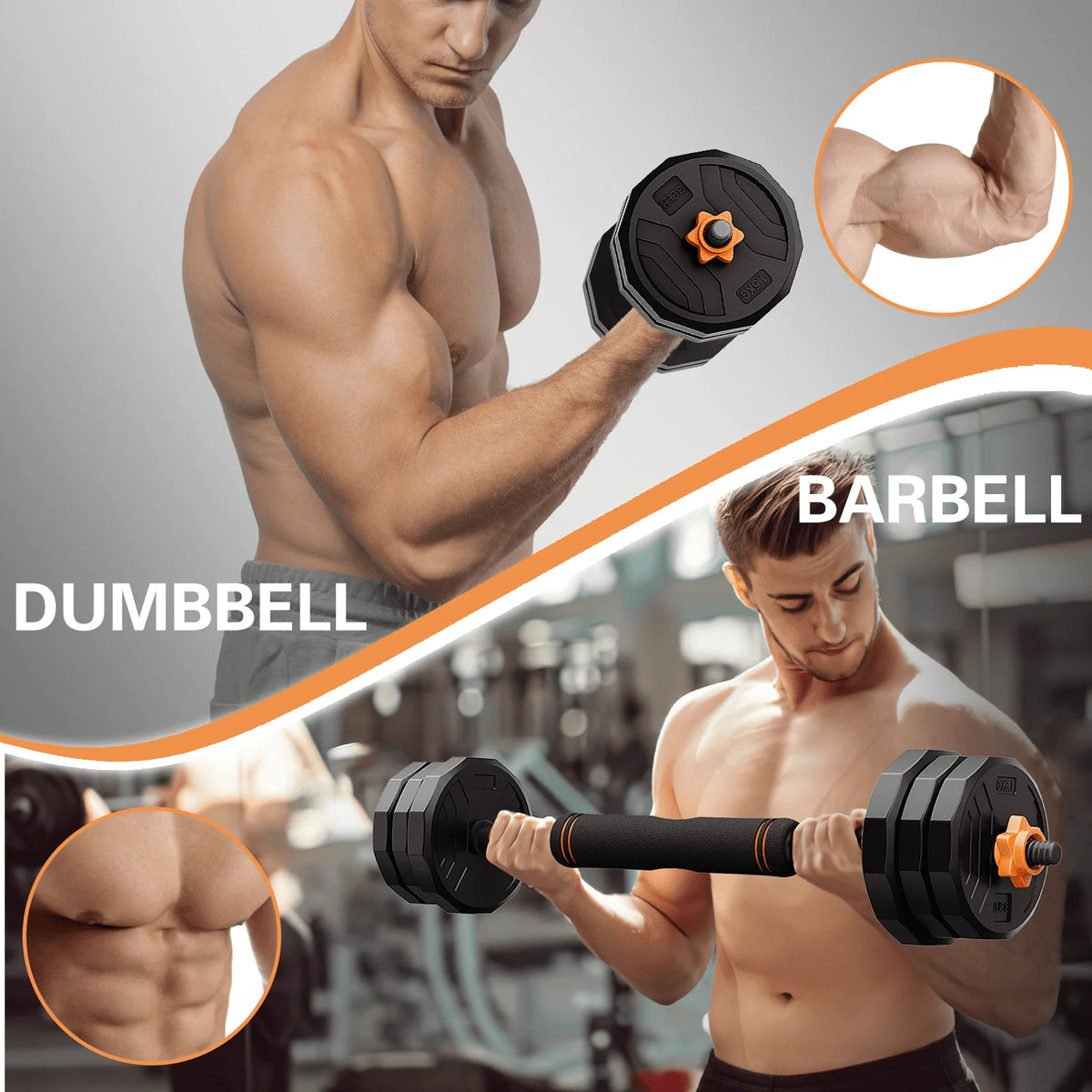 44lb 6-in-1 Adjustable Dumbbells Set with Connector N5930