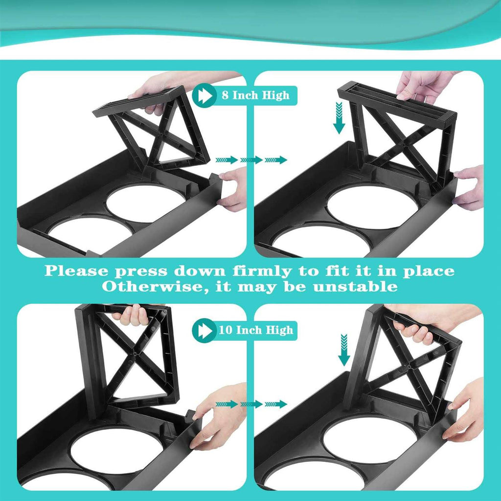 Adjustable Elevated Dog Bowl Stand with Slow Feeder Bowl Z571