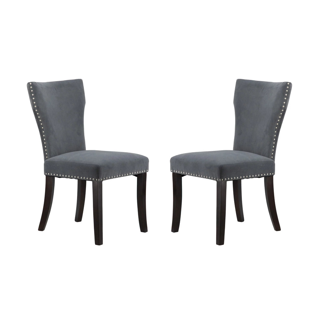 Gray Velvet Upholstered Dining Chair M52462