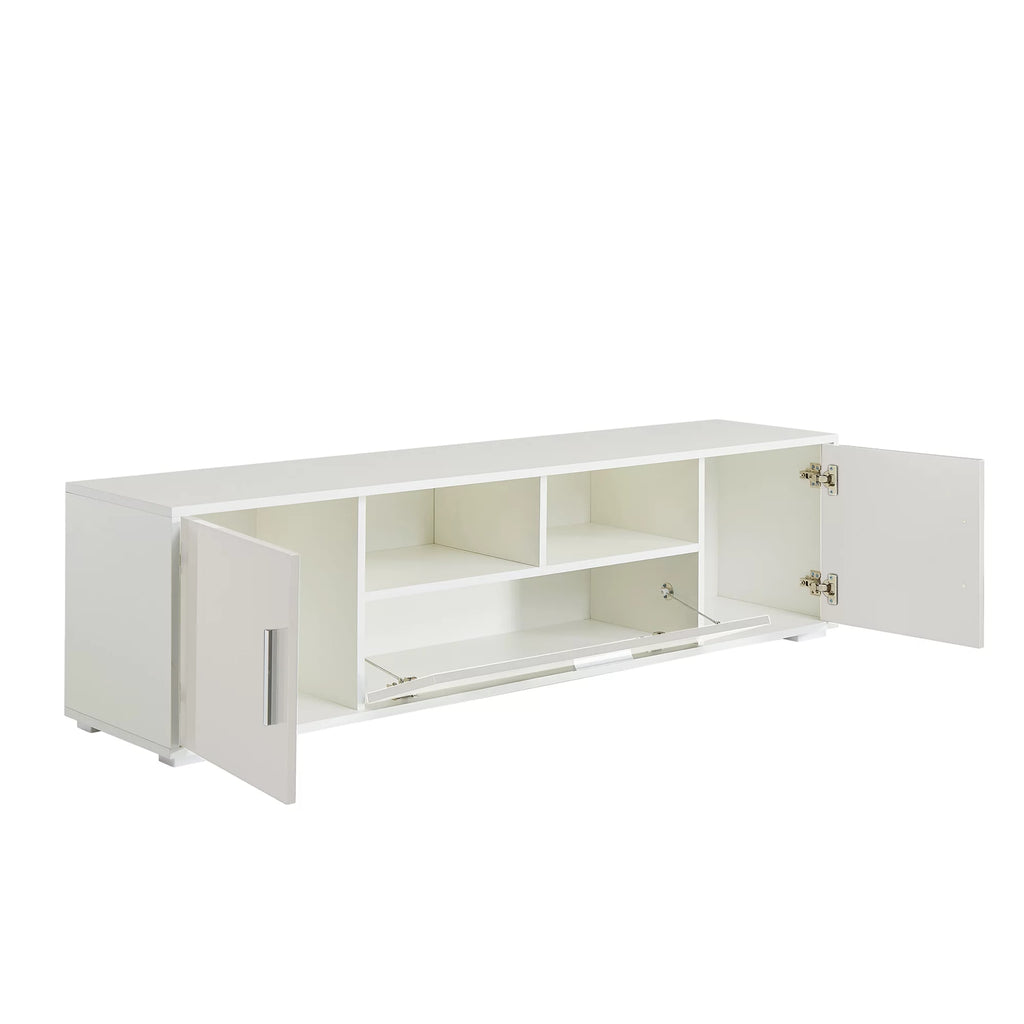 High Glossy TV Stand Cabinet with 3 Doors and Open Shelf X591939