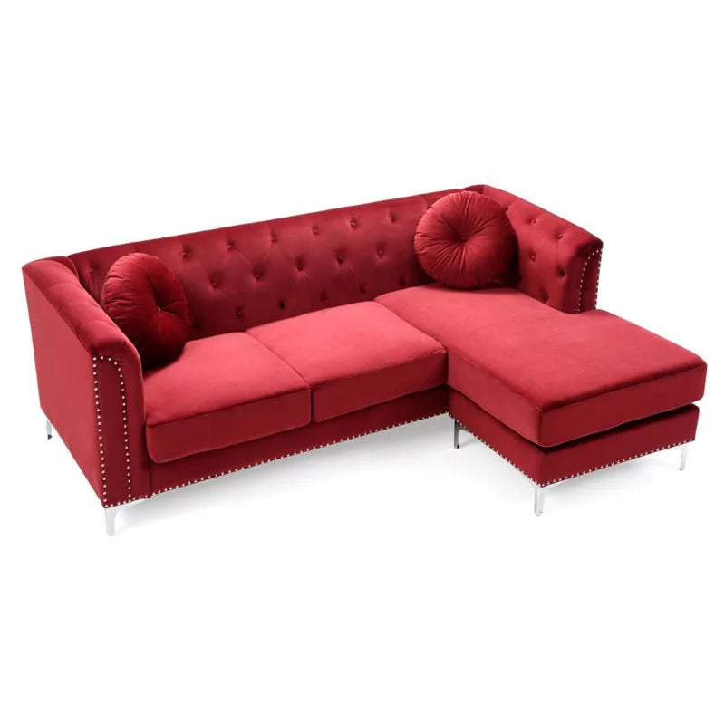 Velvet Sofa Chaise and Loveseat 2-Piece Set Z819012
