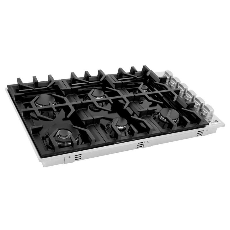 6 Burner Porcelain Gas Cooktop in Stainless Steel L8554
