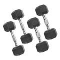 50 lb Rubber Hex Dumbbell Weight Set T134