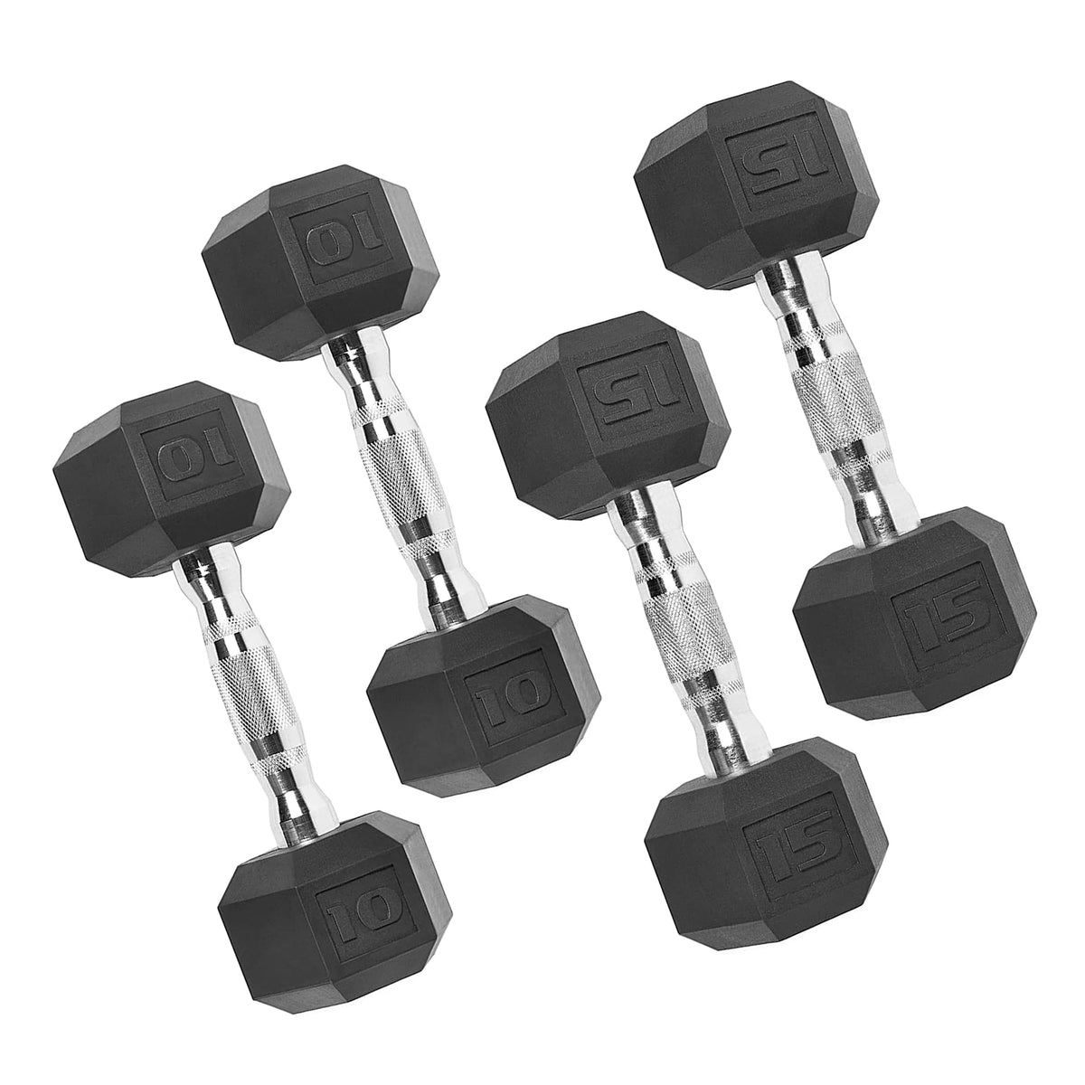 50 lb Rubber Hex Dumbbell Weight Set T134
