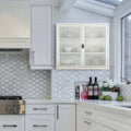 Haze Double Glass Door Wall Cabinet with Detachable Shelves E589