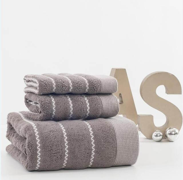 Cotton 3-Pieces Bath Towel Set F462
