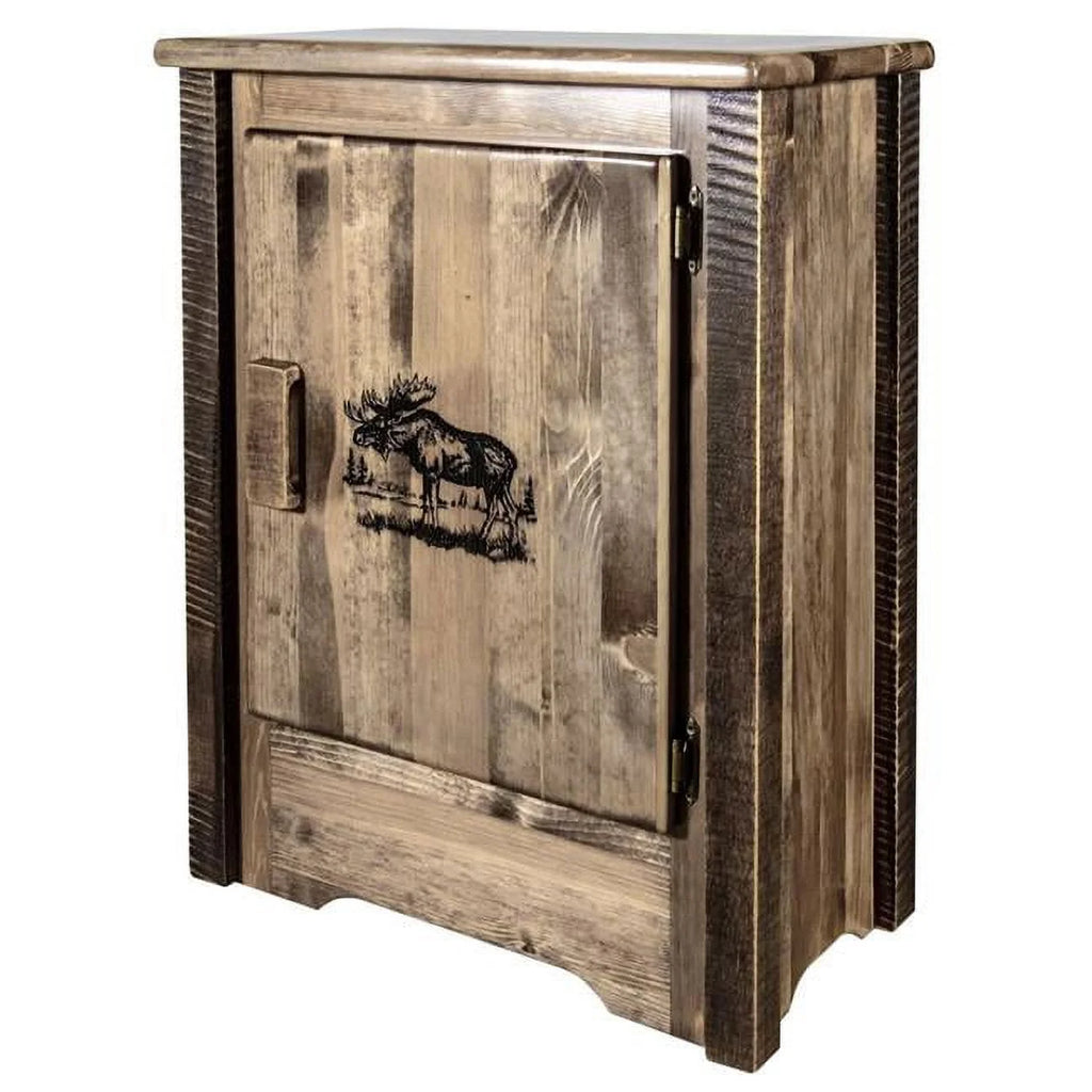 Accent Cabinet with Laser Engraved Moose Design G423