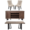 4 Piece Dining Table Side Chairs Sideboard Set D739
