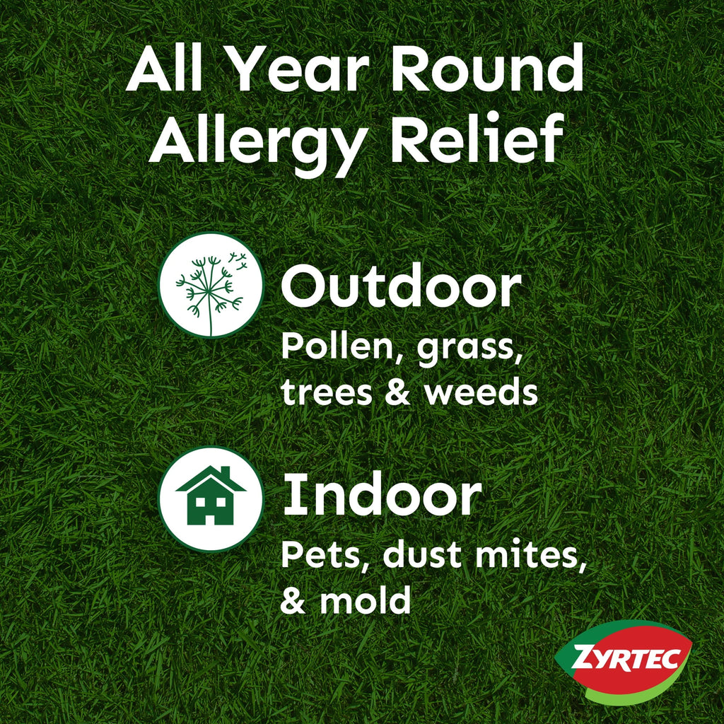 24 Hour Allergy Relief Tablets 10 mg Cetirizine HCl 30 Ct W167
