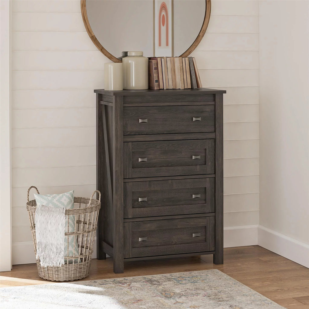 4 Drawer Weathered Oak Dresser C206