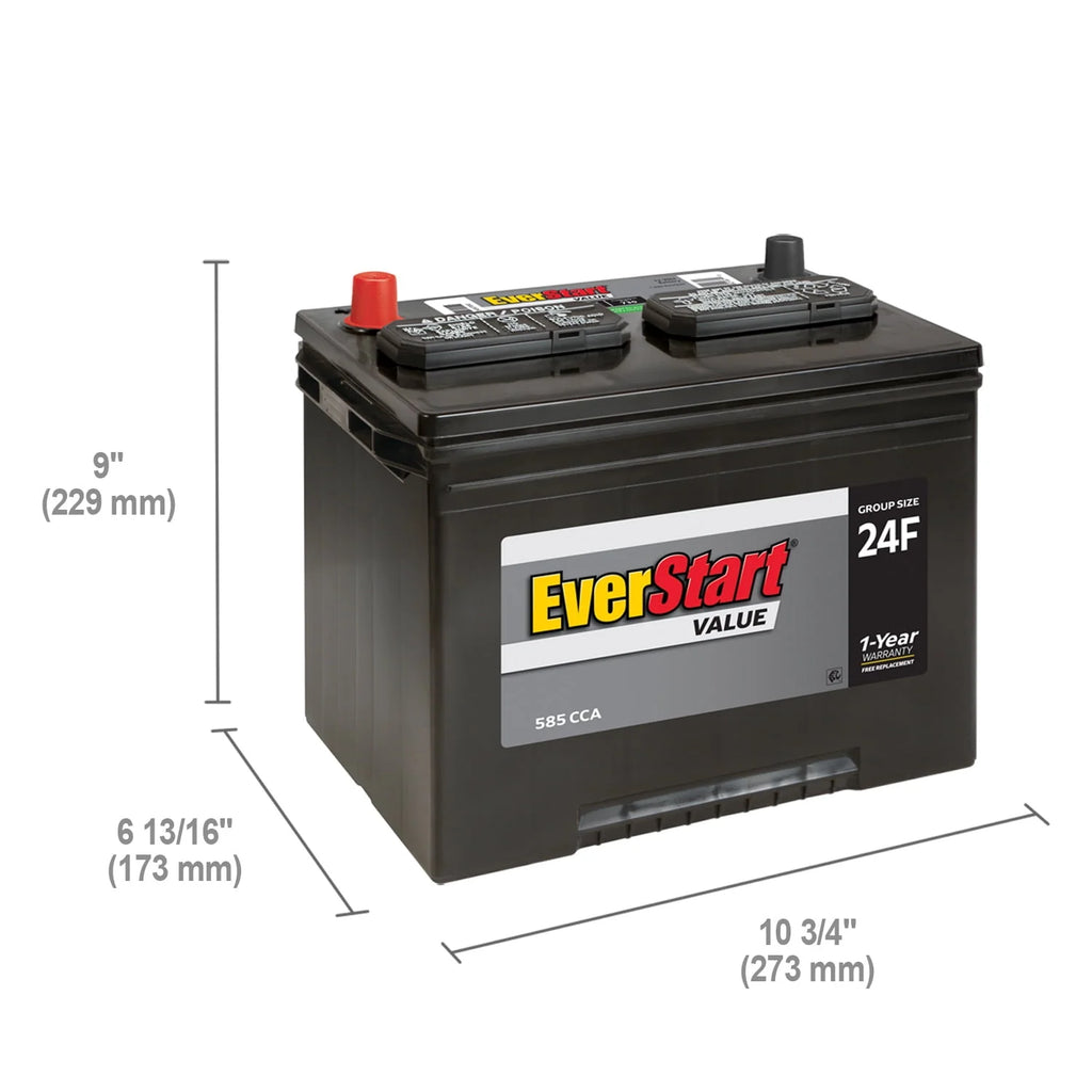 Lead Acid Automotive Battery Group Size 24F 12 Volt 585 CCA H809
