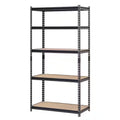 5-Tier Heavy Duty Steel Shelving Unit in Black Z30556