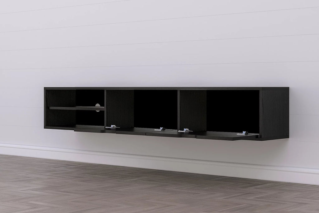 Black Wood 71 inch Tv Stand N368
