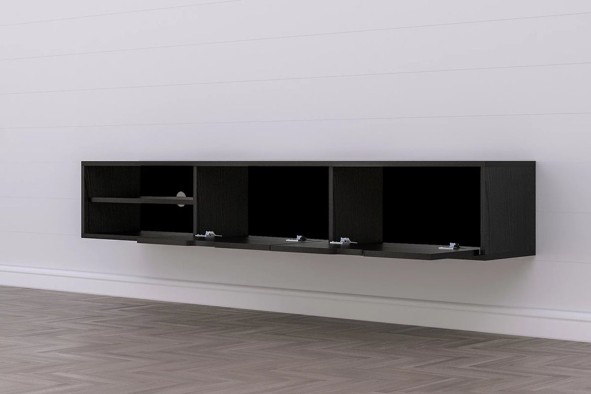 Black Wood 71 inch Tv Stand N368