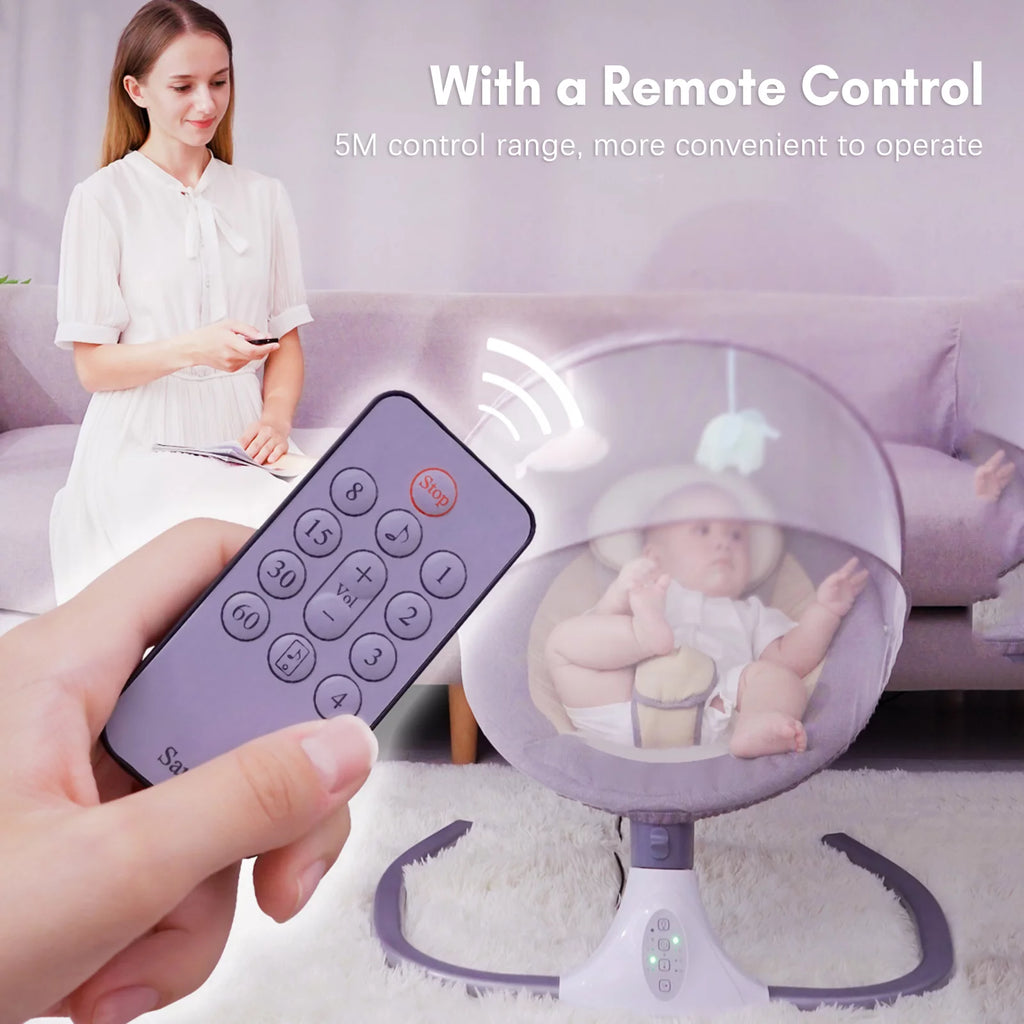 Electric Baby Swing and Bouncer with Remote Control and Mosquito Net I98055