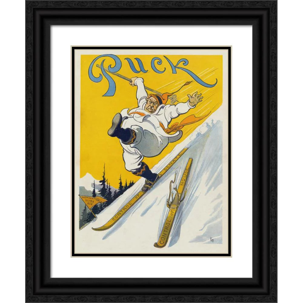 Black Ornate Wood Framed Double Matted Museum Art Print C6571