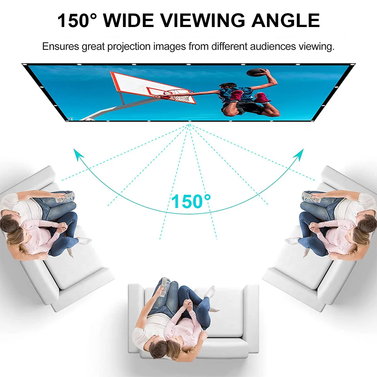 150 Inch 16:9 Foldable Projection Screen H606