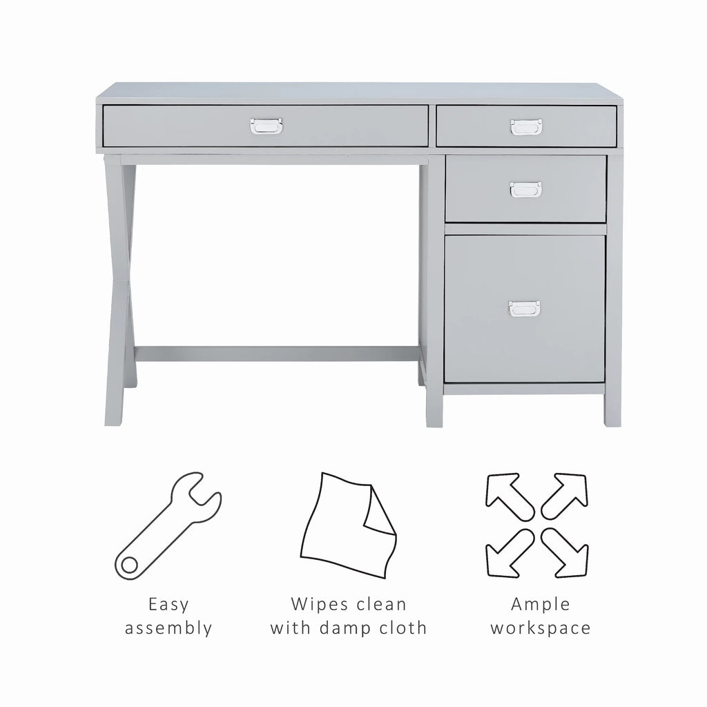4 Drawer Desk with Side Storage T946