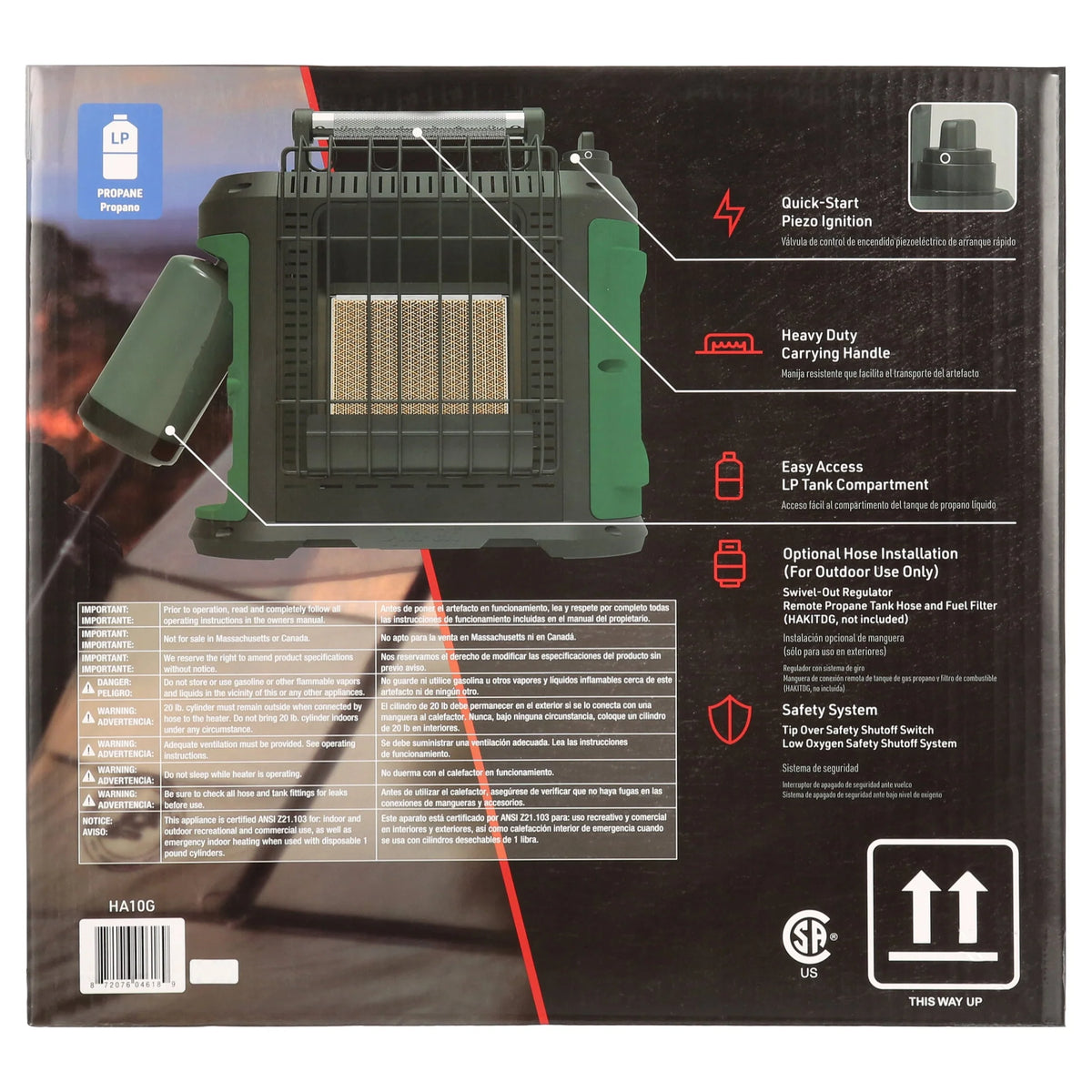 10000 BTU Propane Portable Radiant Heater S1812