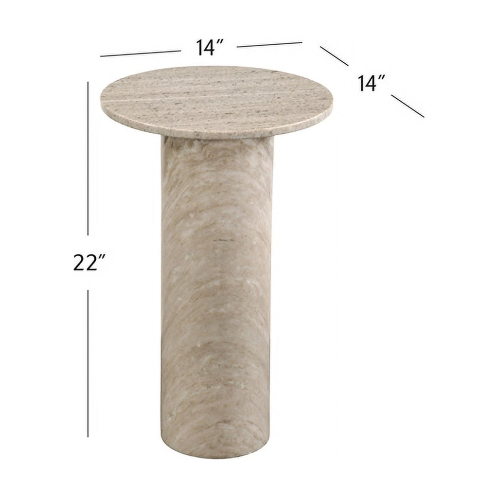 Gray Marble Accent Table S544