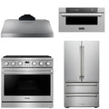 36 Gas Range, Range Hood, Refrigerator and Microwave H474