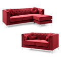 Velvet Sofa Chaise and Loveseat 2-Piece Set Z819012