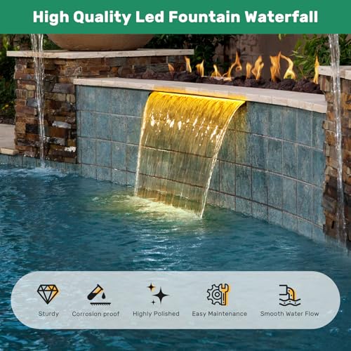 304 Stainless Steel Pond Waterfall with 40W 660GPH Pump A8393