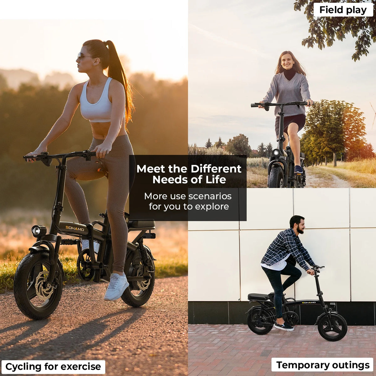 Electric Bike with 400W Motor 48V 13Ah Removable Battery Folding U964063