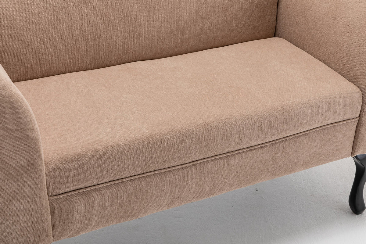 Mid Century Small Loveseat Sofa with Solid Wood Legs V827745