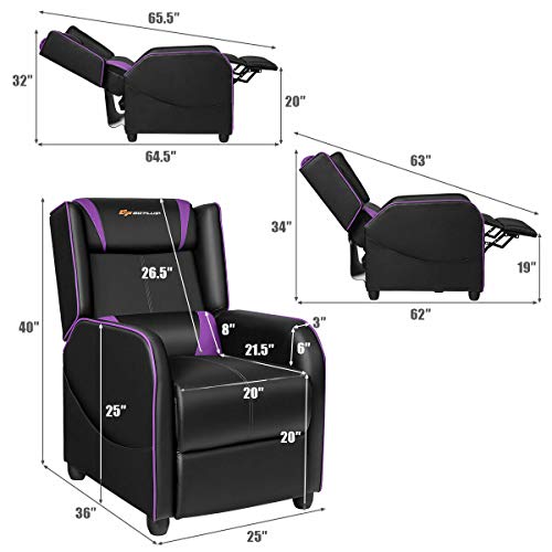 PU Leather Recliner Chair with Footrest O97861