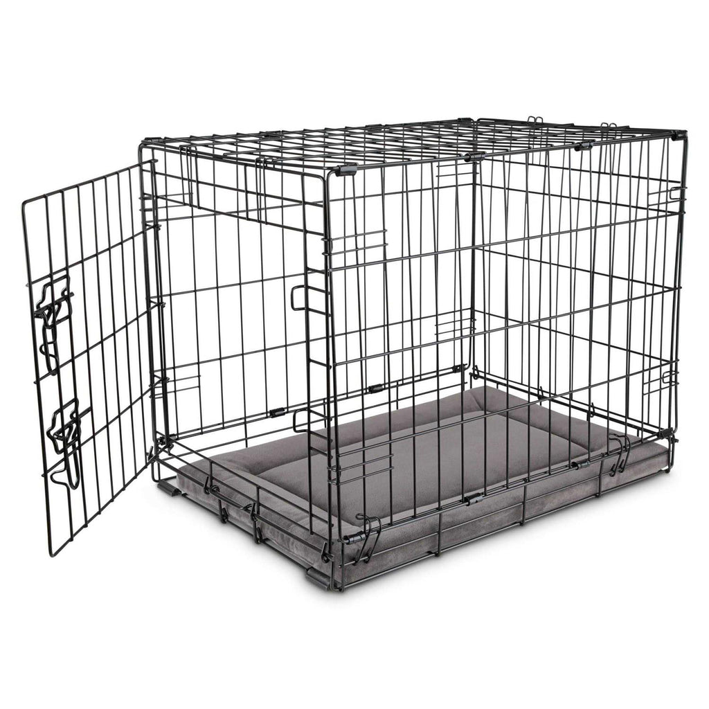 Dark Grey Velvet Dog Crate Mat and Pet Bed P12399