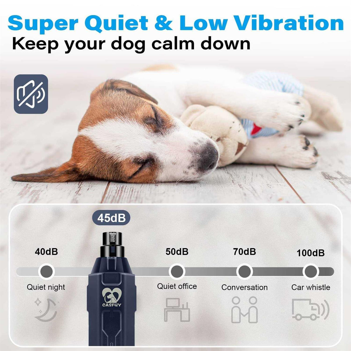 6-Speed Rechargeable Electric Dog Nail Grinder D60725